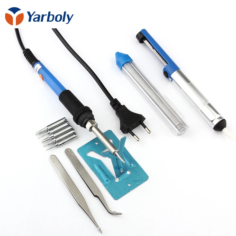 Комплект для паяльника с регулируемой температурой и 5 наконечниками 60 Вт 220 В|tube