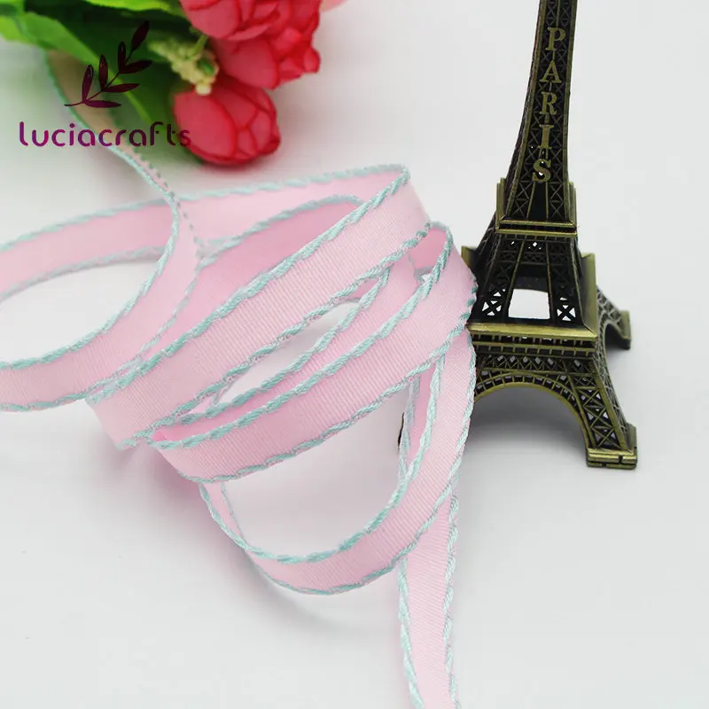 Lucia crafts, 5 ярдов/10 ярдов, 10 мм, разные цвета на выбор, корсажная лента, банты с краем, вечерние украшения, подарок, ремесло, T0402 - Цвет: light pink 5y