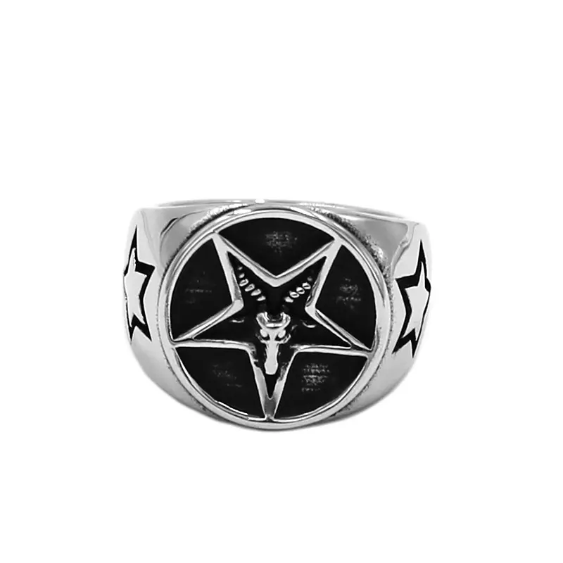 Оптовая продажа сатаны оперативная память козел кольцо Нержавеющая сталь ювелирные изделия Винтаж