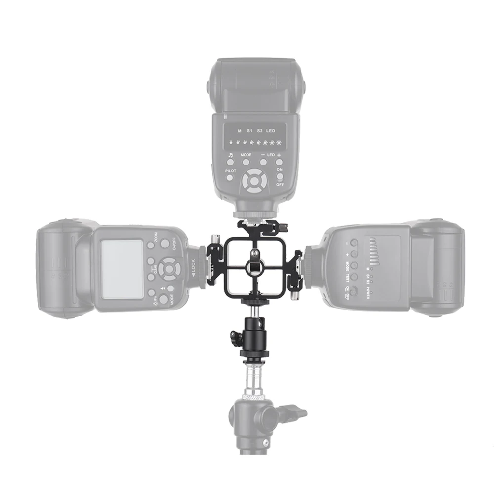 Тройной кронштейн холодного башмака для вспышки Speedlite держатель зонта