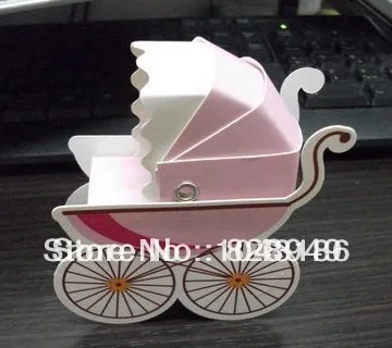 Free shipping wedding favor --Baby shower--baby stroller box in pink and blue color 100PCS/LOT | Дом и сад