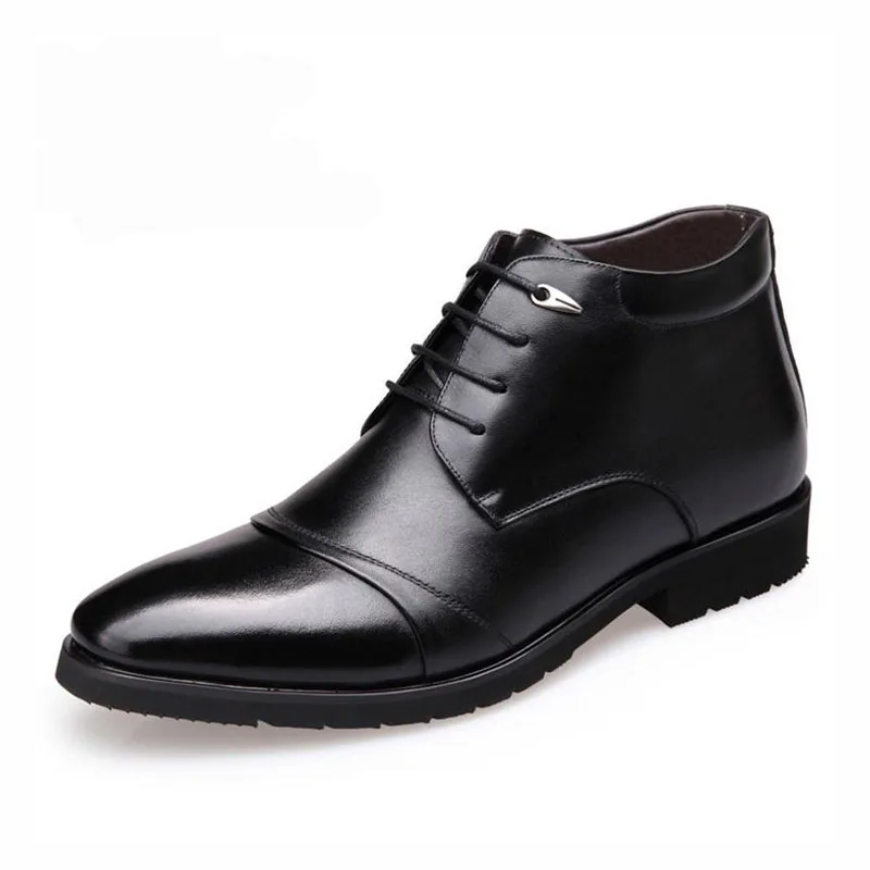 LUISVUIS Для мужчин настоящие кожаные ботильоны на шнуровке густой мех кожа