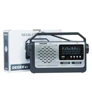 Degen DE320 2в1 FM/MW/SW радио MP3 плеер портативный многополосный коротковолновый Полнодиапазонный Радио MP3 плеер USB Поддержка TF карта с светодиодный