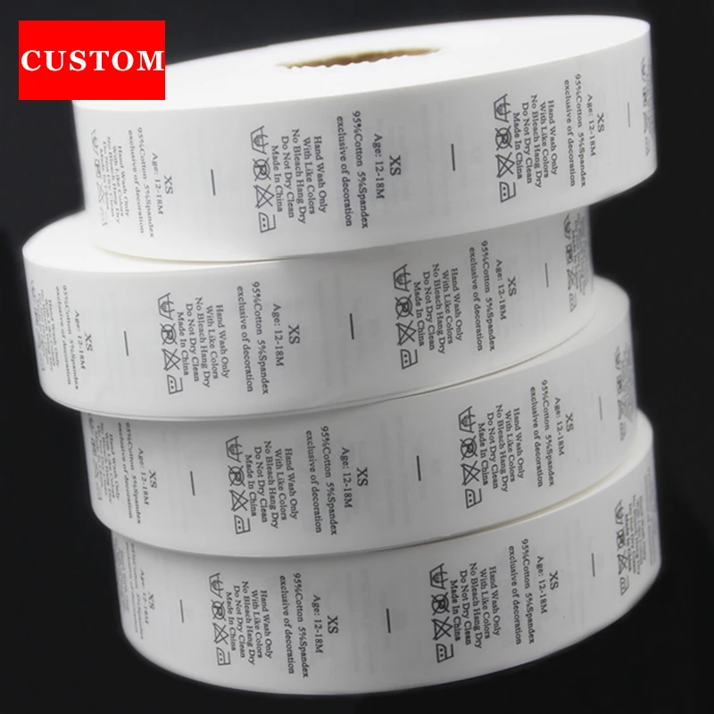 Заводская индивидуальная этикетка для стирки одежды лента печатная Фирменная