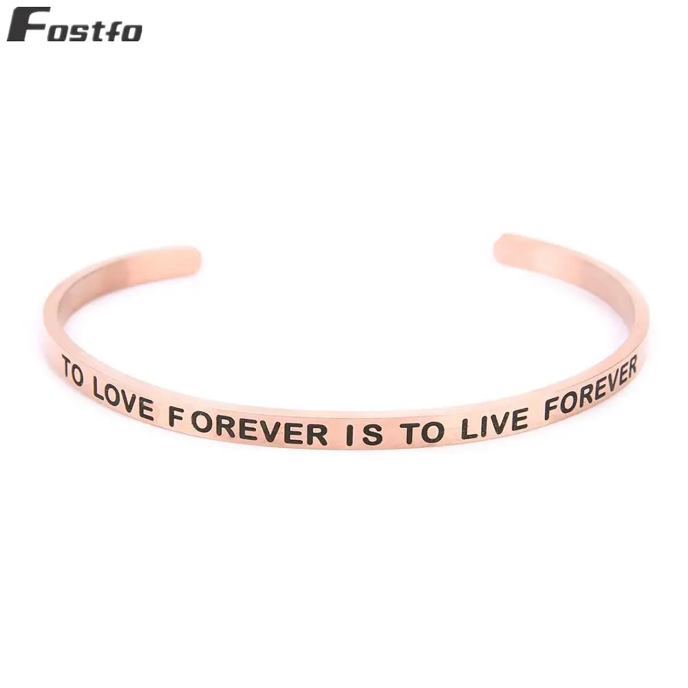 rose gold 05 Fostfo 4 мм YOU'RE MY PERSON нержавеющая сталь положительный вдохновляющий персонализированный браслет с мантрой браслет для влюбленных подарки - Окраска металла: rose gold 05