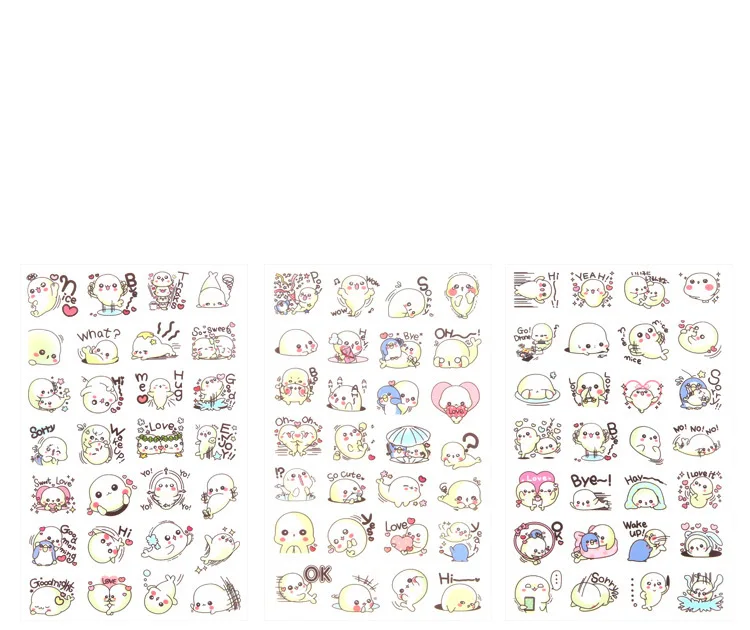 6 листов Kawaii Мультфильм Mamegoma милые канцелярские наклейки Скрапбукинг дневник выпечка в подарок упаковка ремесло DIY этикетка подарок для детей