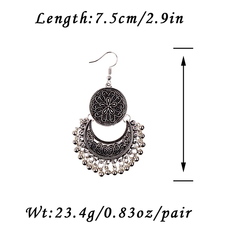 Серьги в стиле ретро с золотыми круглыми и Полумесяцами Jhumka Jhumki винтажные