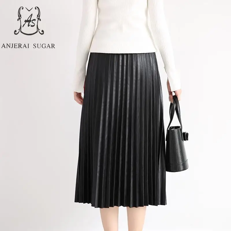 Юбка женская из натуральной кожи пикантная облегающая офисная Повседневная