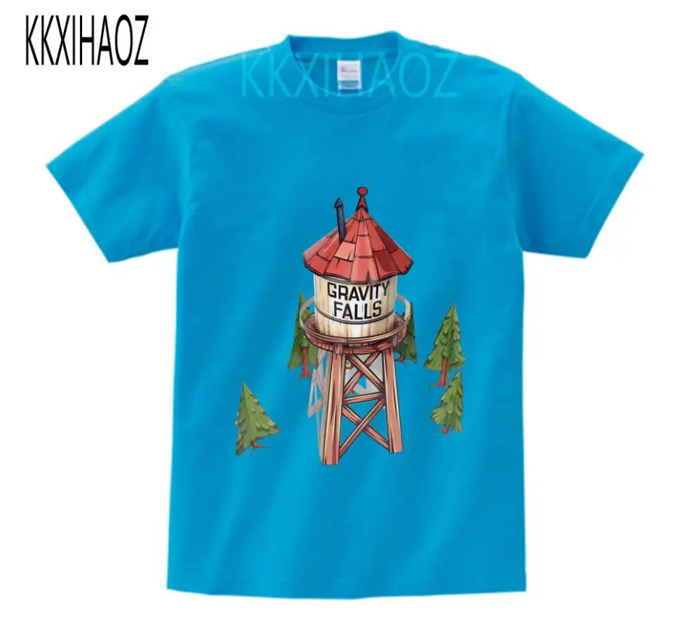blue childreT-shirt Футболка с принтом «Gravity Falls» для мальчиков и девочек, футболка с принтом «Mabel Dipper Pine», Забавная детская одежда, Enfant, лето, футболка с короткими рукавами - Цвет: blue childreT-shirt