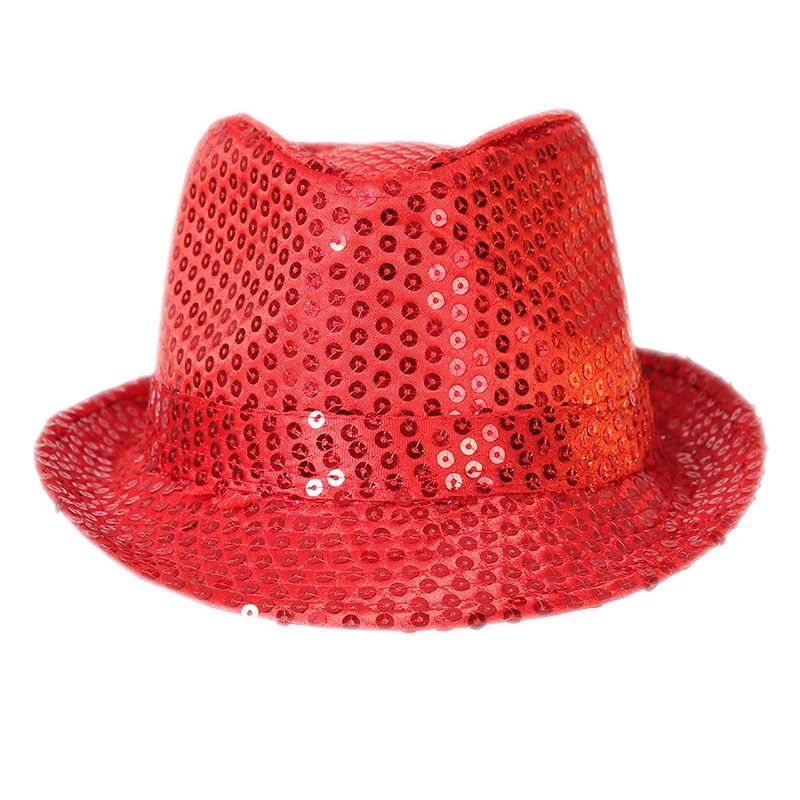 Mistdawn детей Сияющие Блестки Fedora Hat Трилби для мальчиков и девочек с блестками для танцев Детский костюм для вечеринок Кепки Размеры 54 см