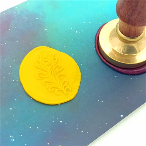 С принтом павлиньи перья Набор восковых печатей/Павлин логотип красочная