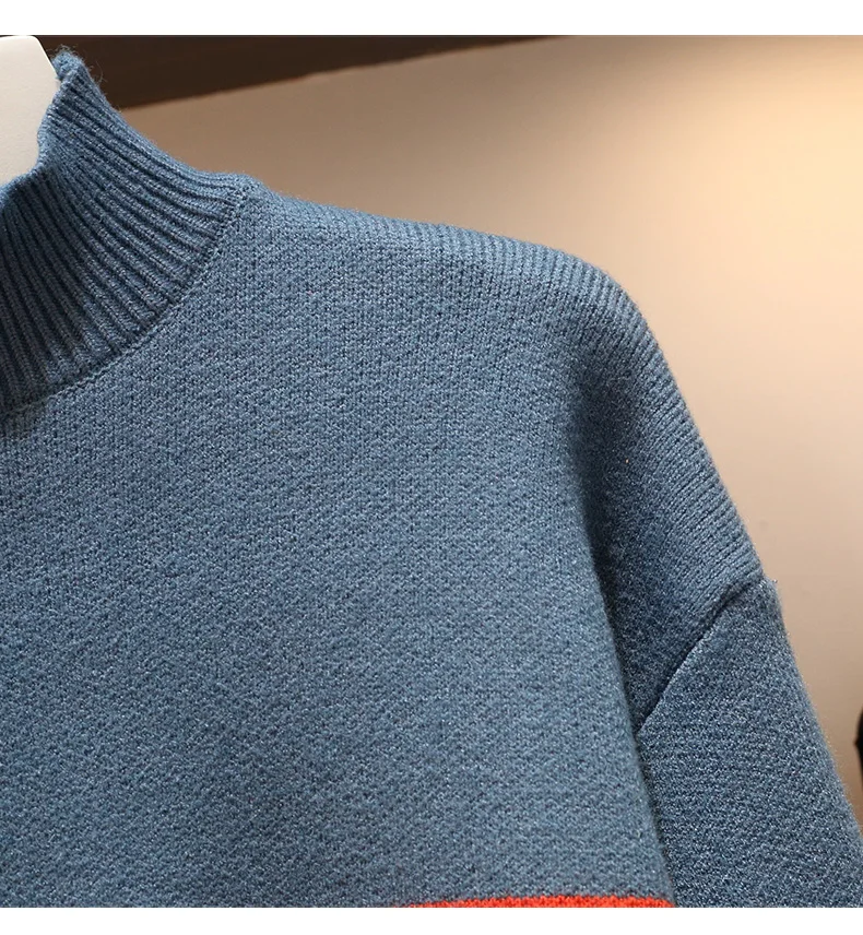 Вязанный свитер размера плюс XL-4XL, костюмы, комплект из 2 предметов, женские пуловеры+ юбка, модные корейские милые Лоскутные топы и юбки