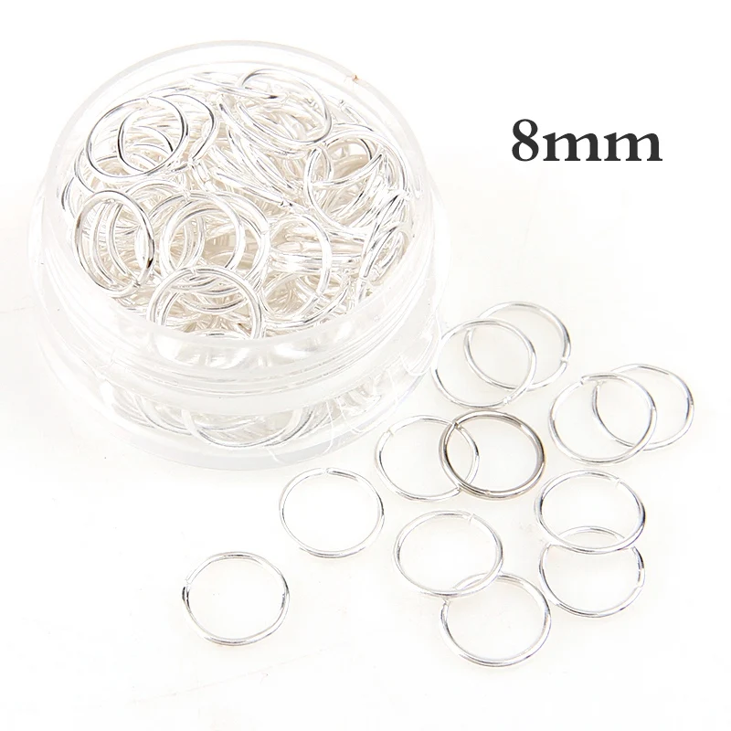 8mm Серебряный Смешанные Цвет 3/4/5/6/7/8/10/12/20 мм тон Металлические разомкнутые кольца для прыжков Цепочки и ожерелья закрыть инструмент кольцо "сделай сам" для изготовления ювелирных изделий - Цвет: 8mm