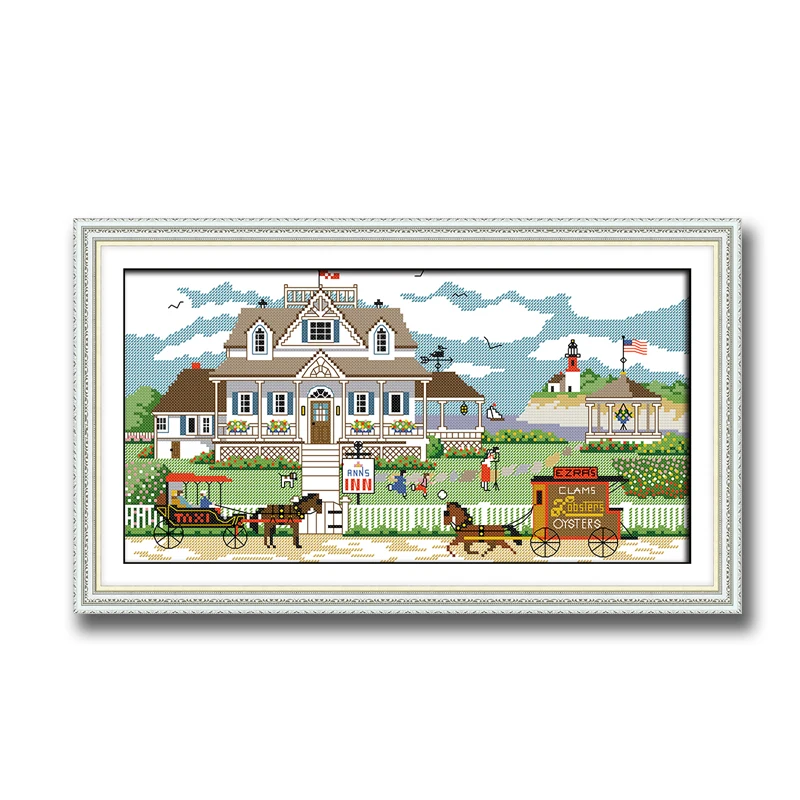 Happy family scenery Carriage набор для рукоделия dmc 14CT11CT Набор вышивки крестиком | Дом и сад