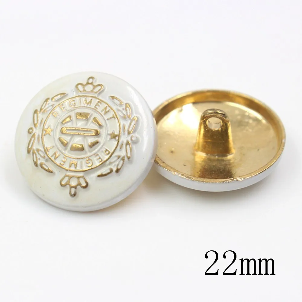 A-17730-307 177303,10 шт. элегантные белые+ золотые винтажные металлические круглые пуговицы ручной работы шитье, пальто-костюм-куртки-рубашки-Униформа пуговицы - Цвет: A-17730-307
