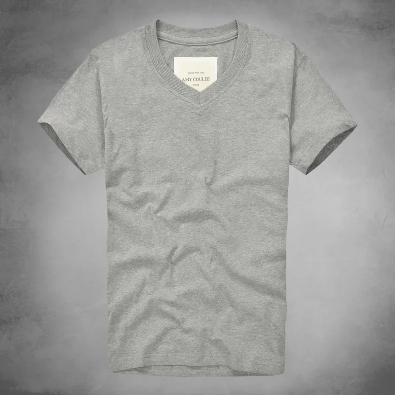 Новое поступление джемпер с v образным вырезом Однотонная футболка короткими