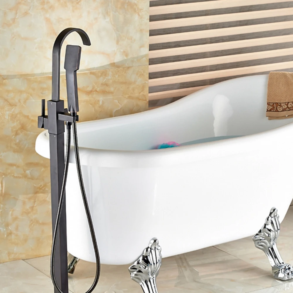 Новый масло втирают Бронзовый Ванная комната ванна кран напольный Наполнитель