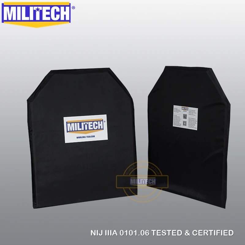 

MILITECH 11 x 14 Shooters Cut NIJ Level 3A NIJ 0115.00 Level 2 Stab Resistant Bulletproof Plate Aramid Soft Ballistic Panel Pair