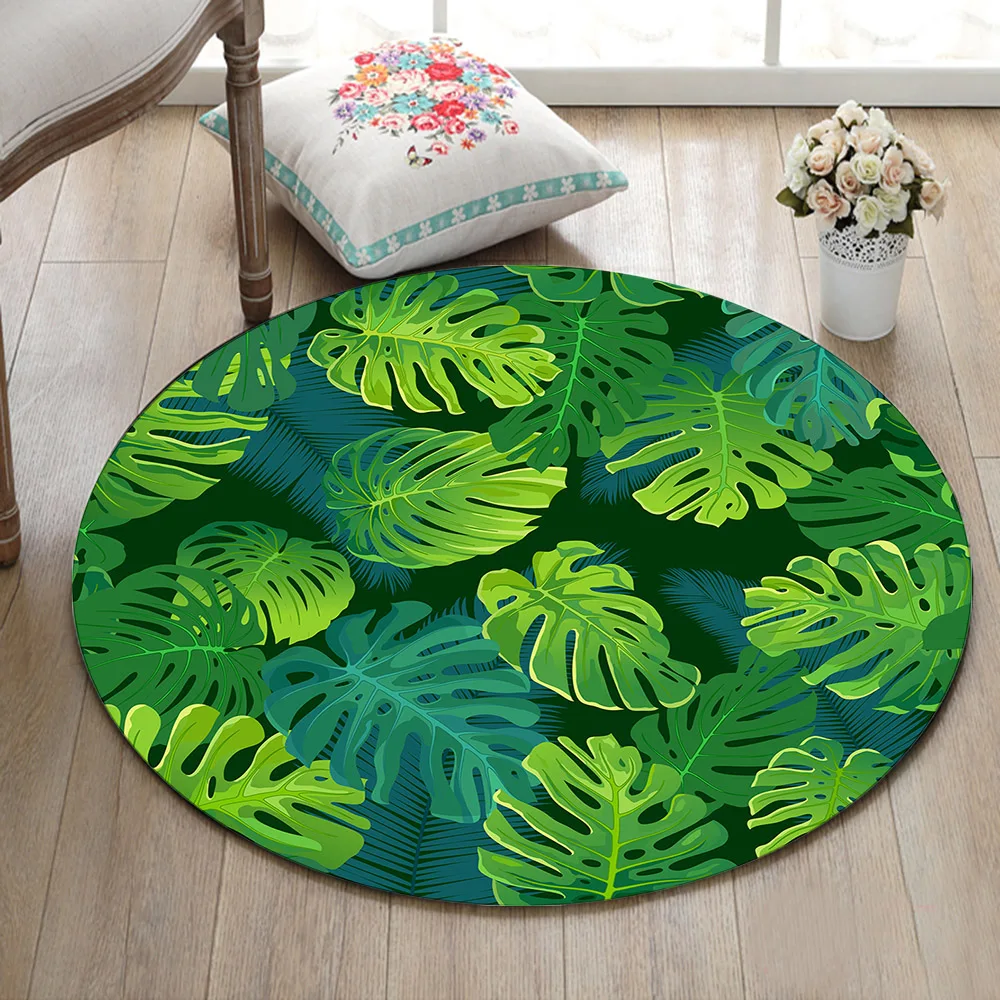 LB Green Tropical Plant Monstera круглый коврик для дома гостиной большой ковер пол спальни