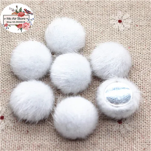 white 50pcs 50 шт. Разноцветные головистой формы волосатые покрытая тканью, круглая высокое кнопки с кабошоном для дома и сада ремесла Кабошон Скрапбукинг "сделай сам": 16 мм - Цвет: white 50pcs