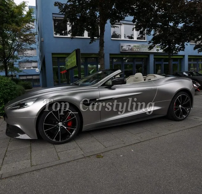 Виниловая Автомобильная оболочка с серой атласной хромированной металлической