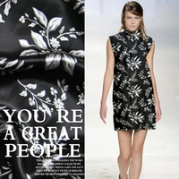 leolin super beautiful black satin silk cloth dress really suit pajamas spring autumn shirting 50cm