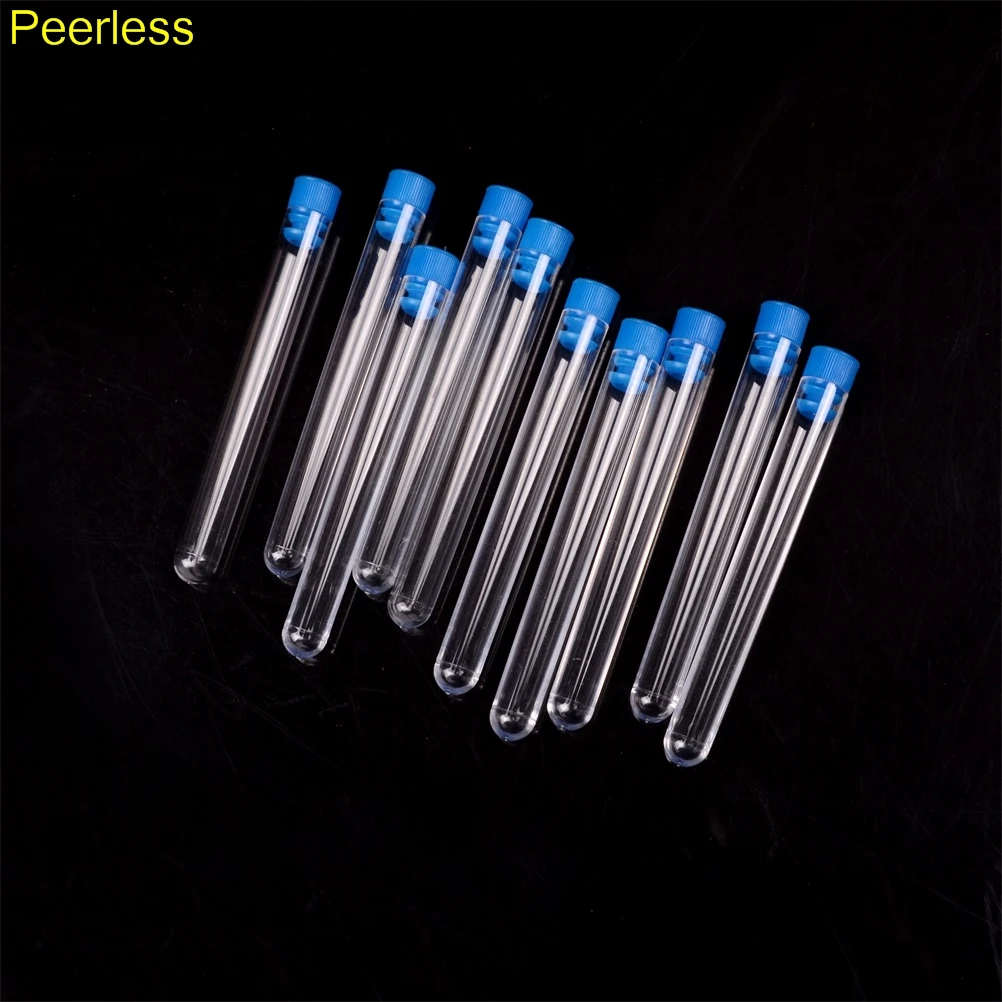 Peerless 10 шт. 12*75 мм пластиковые пробирки боросиликатные безободковые колпачки