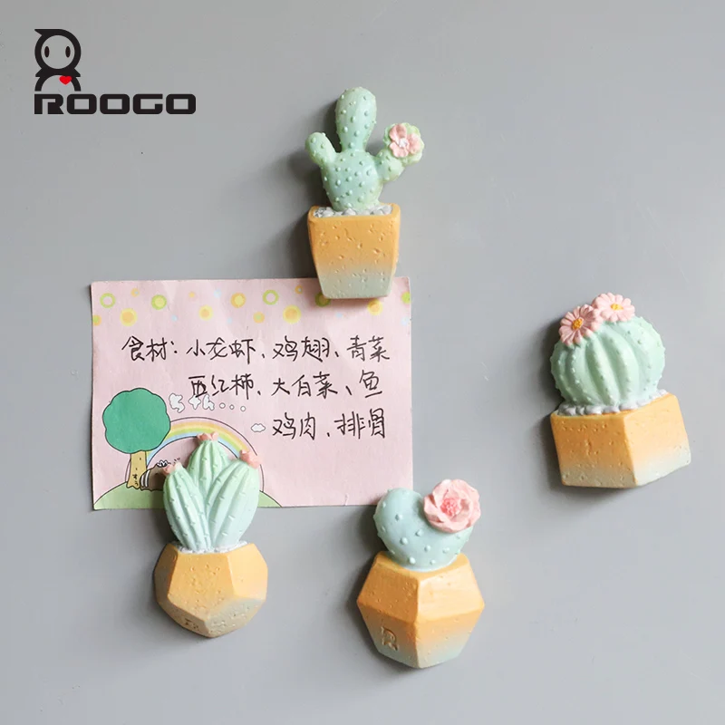 Roogo Смолы 3D магнит на холодильник кактус завод Холодильник Магнитные Стикеры для