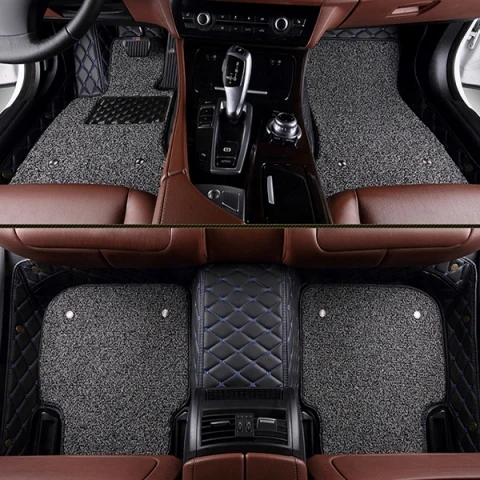 Black Blue A Солнечный лиса этаж вкладыши для Audi A3 A4 A5 A6 Allroad A7 A8 A8L Q3 Q5 Q7 5D водонепроницаемый любую погоду ковровое покрытие 5D коврики для автомобиля - Название цвета: Black Blue A
