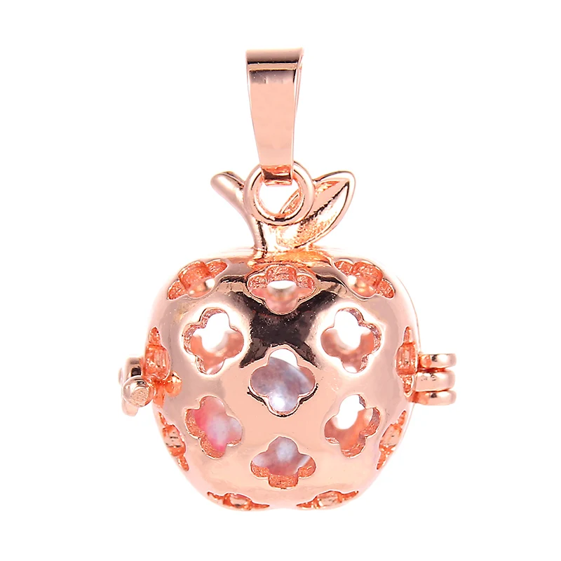 Rose Gold Apple Золото Серебро Розовое Золото Дерево жизни Единорог яблоко Устрица жемчужная клетка кулон эфирное масло диффузор ожерелье DIY - Окраска металла: Rose Gold Apple