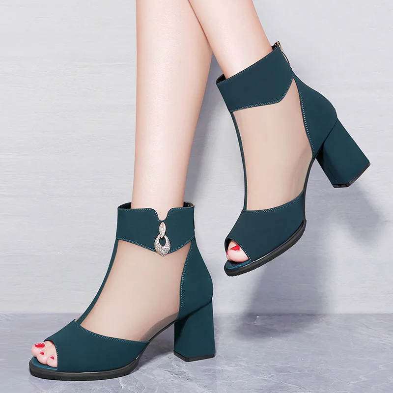 2019 г. новые летние женские пикантные туфли на высоком каблуке с открытым носком