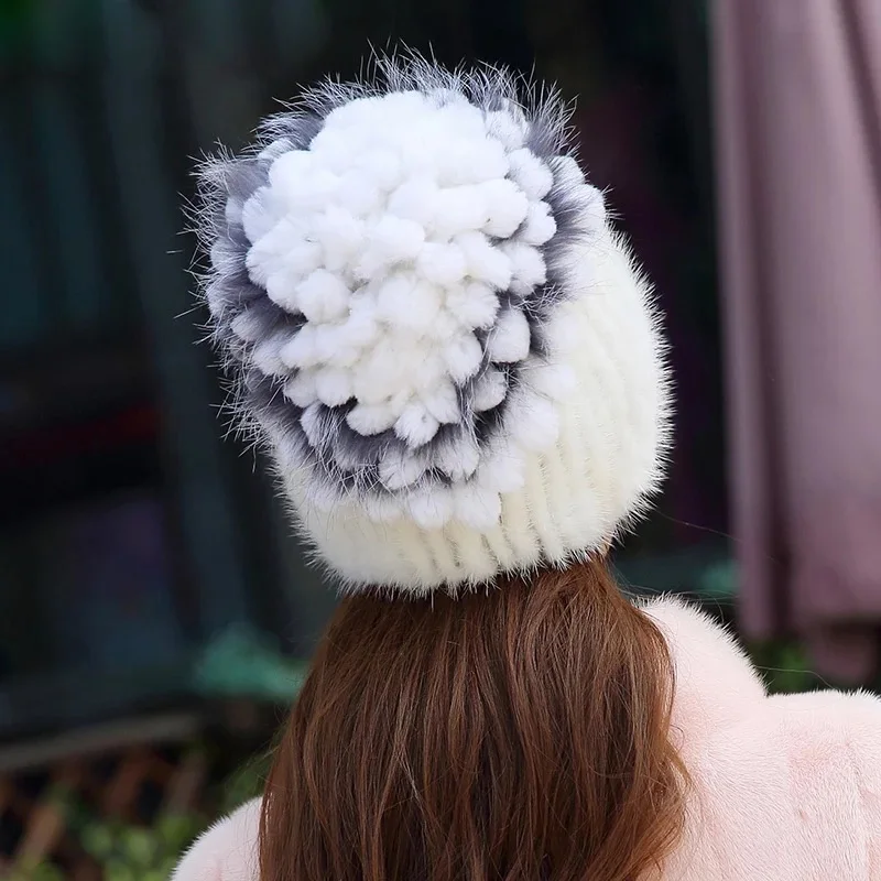2021 меховая шапка из натуральной норки для Для женщин теплые развивающий коврик