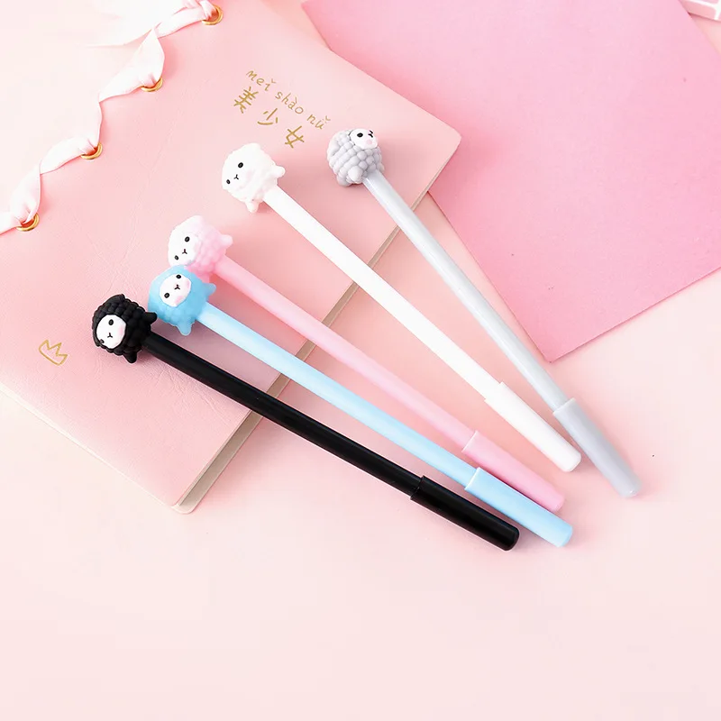 

30 pcs/lot Sheep Gel Pen Cute Animal 0.5 mm black ink Signature Pen Escolar School Office writing Supplies Promotional gift
