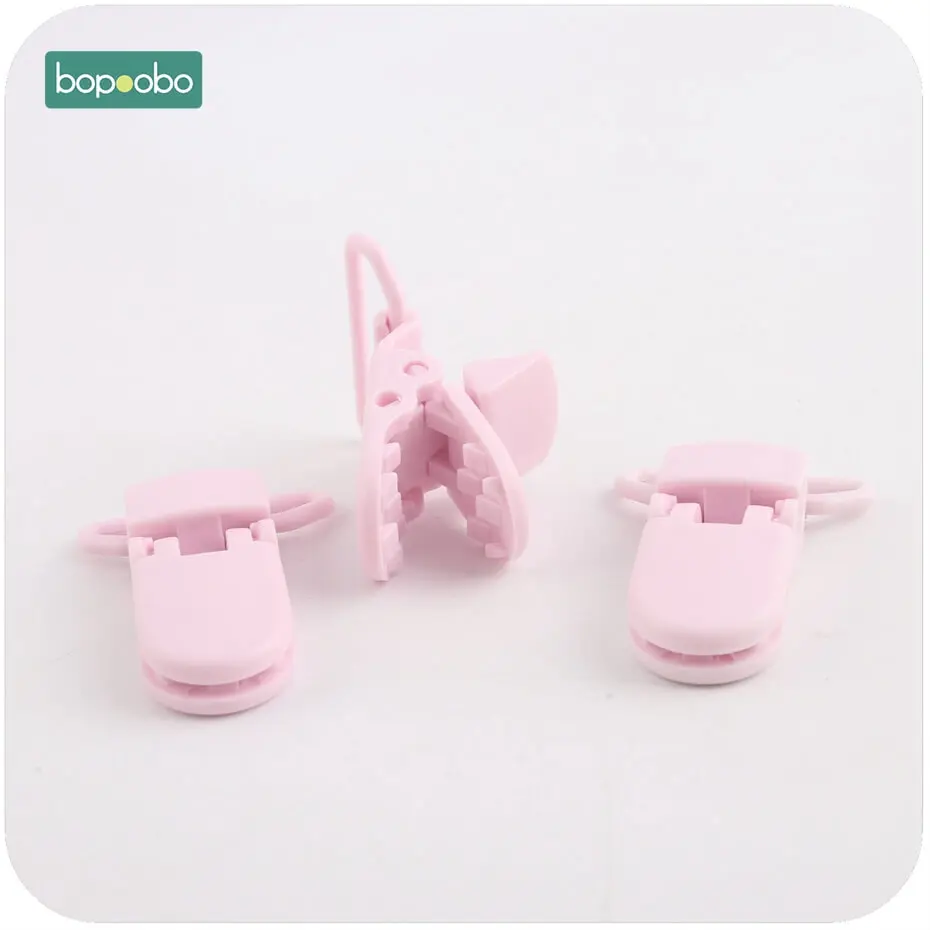 pink clip Bopoobo/Детские аксессуары, зажимы для соски, 10 шт., цветные пластиковые зажимы для нагрудника, подарок для ребенка, сделай сам, материал, унисекс, модная соска - Цвет: pink clip