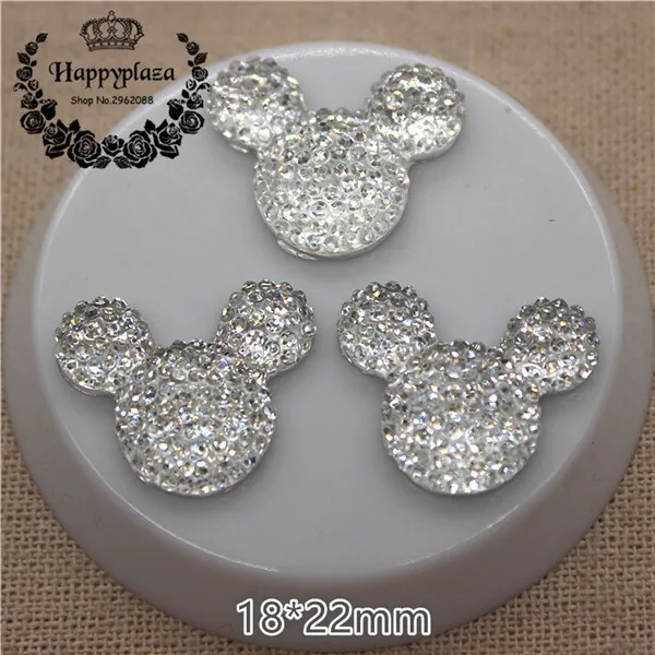 clear white 30pcs 30 шт кавайные полимерные блестящие стразы с плоским основанием, кабошон для поделок, 18*22 мм - Цвет: clear white 30pcs