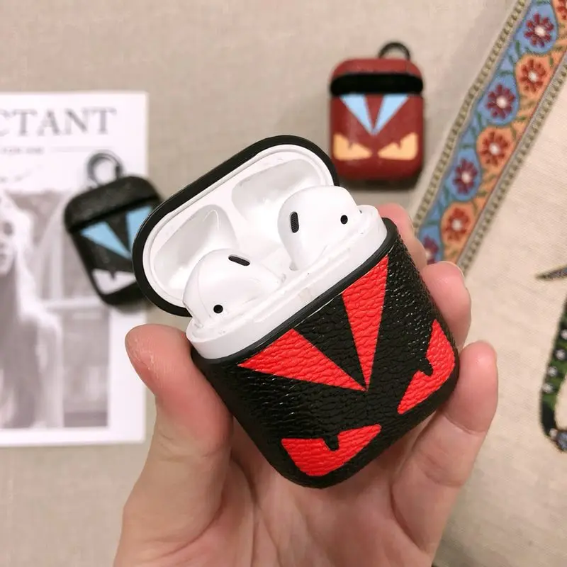 Black red VETOMEET Сова узор Bluetooth беспроводной Чехол для наушников Защитный чехол для Airpods брендовые сумки для Apple Airpods зарядная коробка - Цвет: Black red