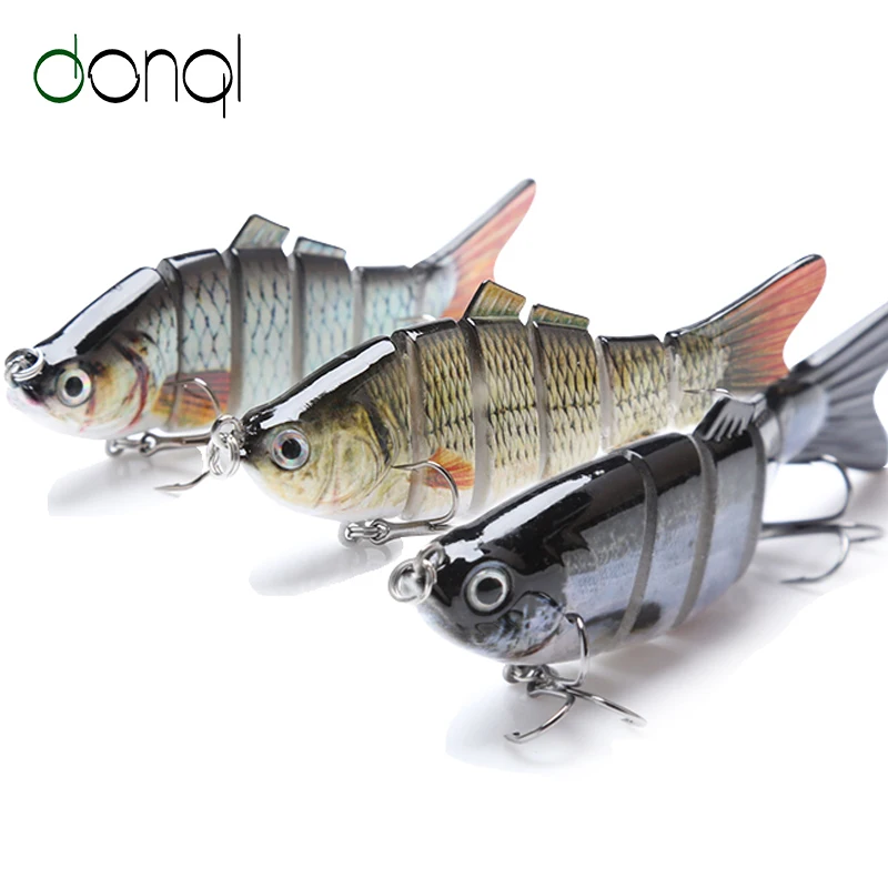 DONQL, 1 шт., блесна для рыбалки, 10 см, 19 г, 6 сегментов, жесткая приманка, 3D глаза, с 2 острыми тройными рыболовными крючками, кренкбейт, воблеры, приманки