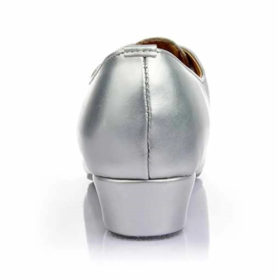 Мужские серебристые туфли из искусственной кожи для латиноамериканских танцев