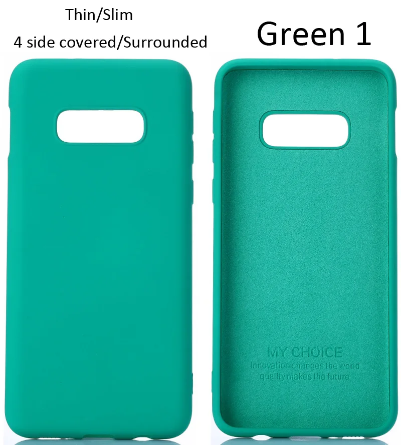4 side coverd Жидкий силиконовый чехол для samsung Galaxy S10 Plus, мягкий гелевый резиновый чехол высокого качества - Цвет: 4 side coverd