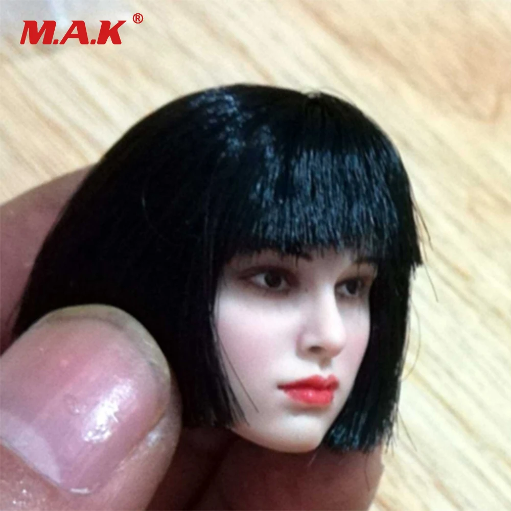 Масштаб 1/6 женская голова Лепка Натали Портман резные с короткими черными
