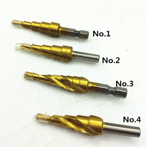 Набор ступенчатых Сверл из быстрорежущей стали 4-12 мм с титановым покрытием