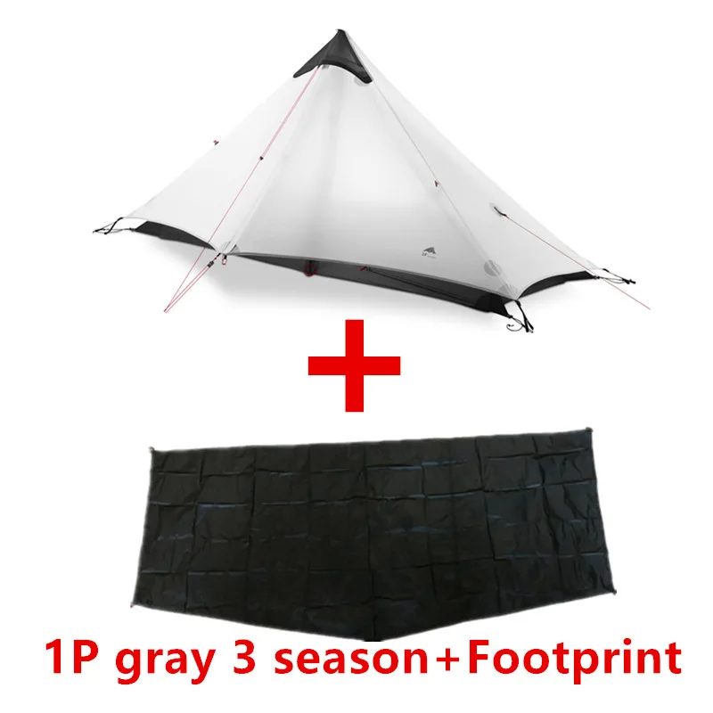 1P gray 3 season B 3F UL GEAR LanShan 2 Tent Oudoor Ultralight Camping 15D Silnylon 1 Person 2 Person Tent 3 Season Tent Winter 4 Season Tent - Цвет: 1P gray 3 season B