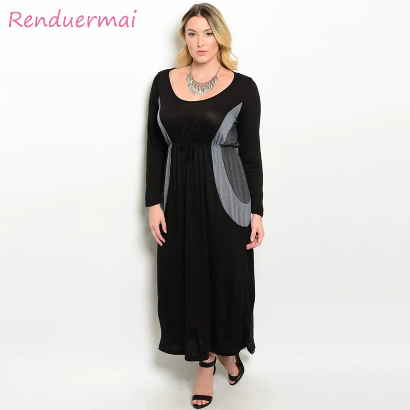 Женское платье большого размера женская одежда Осеннее длинное макси robe femme ete 2018