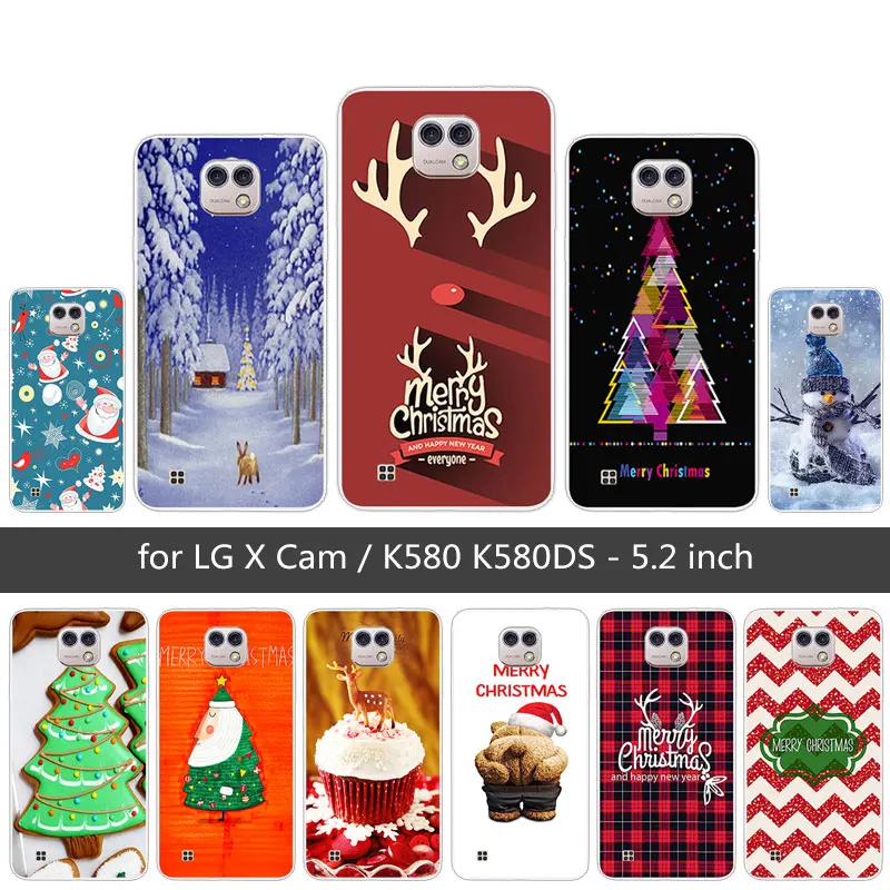 Чехол для LG X Cam роскошные рождественские Чехлы задней панели K580 K580DS силиконовый