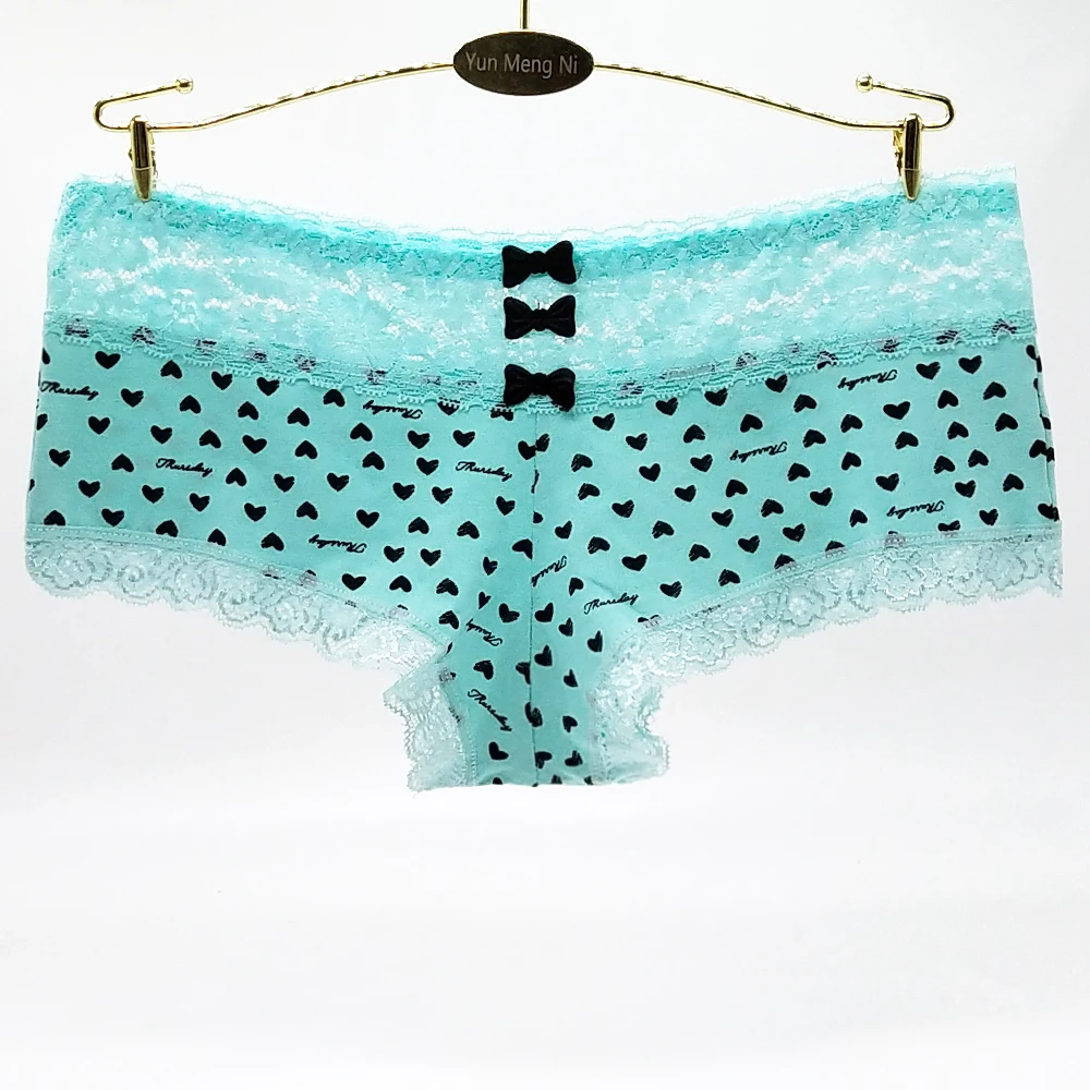 Лидер продаж Мода Boyshorts женщина нижнее белье хлопковые трусики сексуальное женское бельё Femme принтом Pink Boxer Для женщин интимные трусики