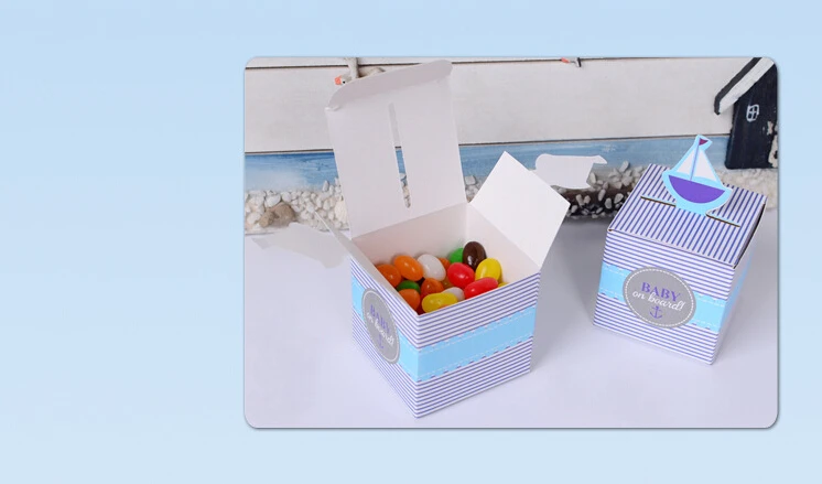 Романтическая коробка для сувениров голубая парусная лодка праздничный подарок