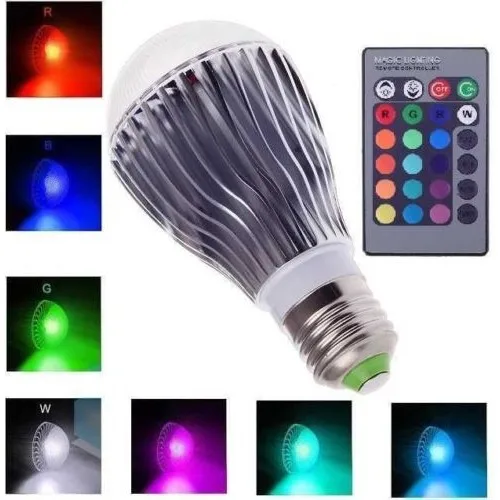 16 видов цветов 9W волшебная E27 RGB Светодиодная лампа + ИК пульт дистанционного