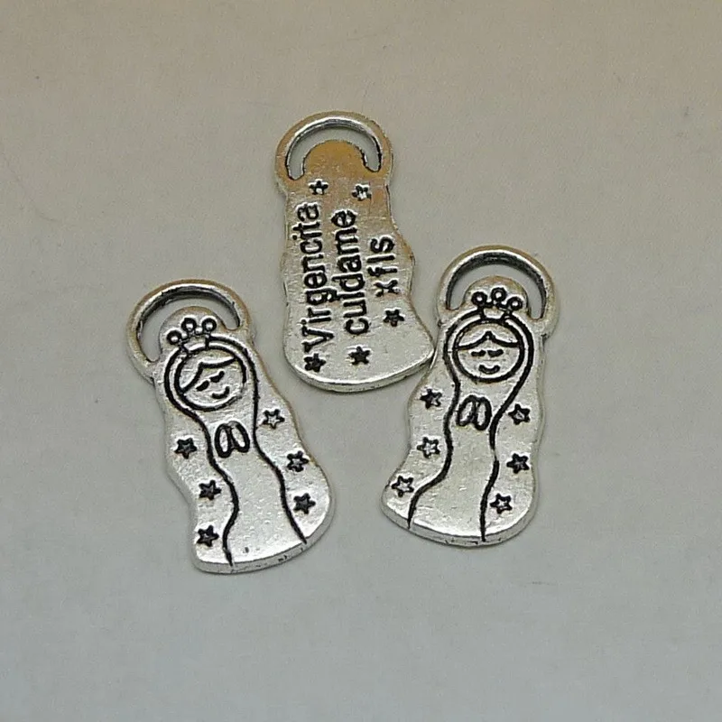 30 шт. virgencita cuidame xfis eBay 25*11 мм DIY ретро серебряный ювелирный браслет ожерелье подвеска