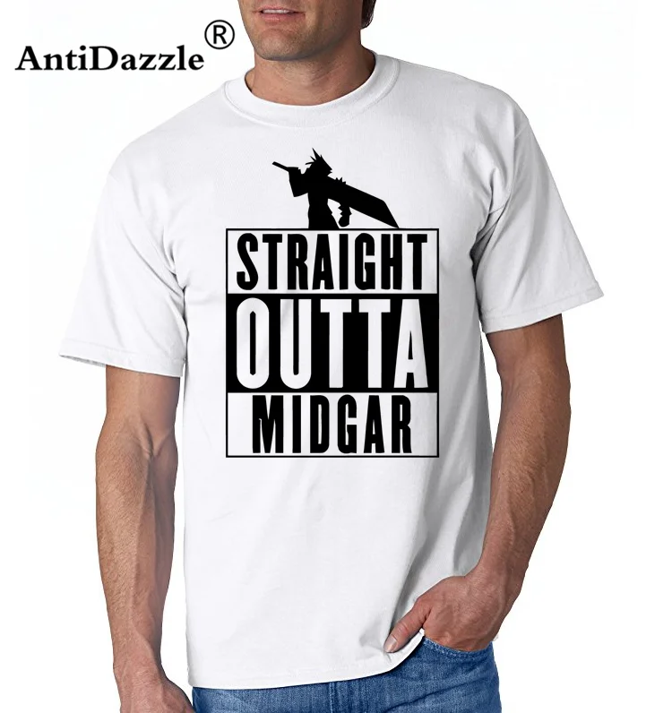 Straight Out Midgar Мужская футболка ff7 final fantasy berserk меч берсерка harajuku хипстерские топы