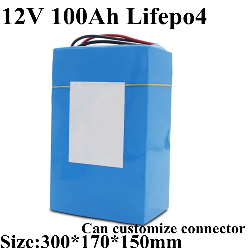 12V 100AH LiFePO4 ячеек глубокого циклического разряда Аккумуляторный блок для авто моторной лодки RV солнечной энергии яхты Мощность 14,6 v 10A